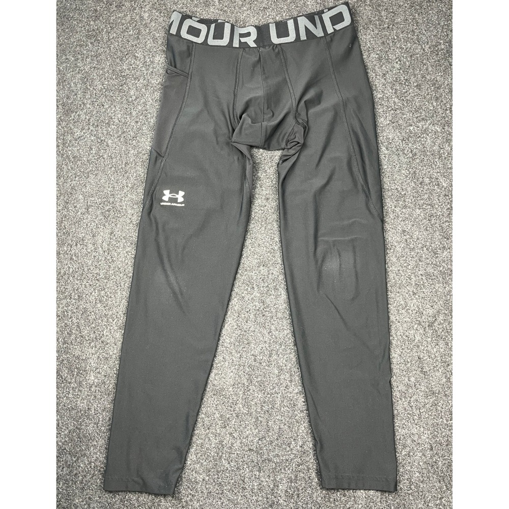 Under‎ Armour HeatGear Compression Leggings Mens XL Black Training Tights Pocket